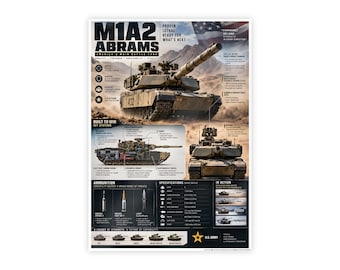 M1A2 Abrams Tank Poster — America's Main Battle Tank Wall Art