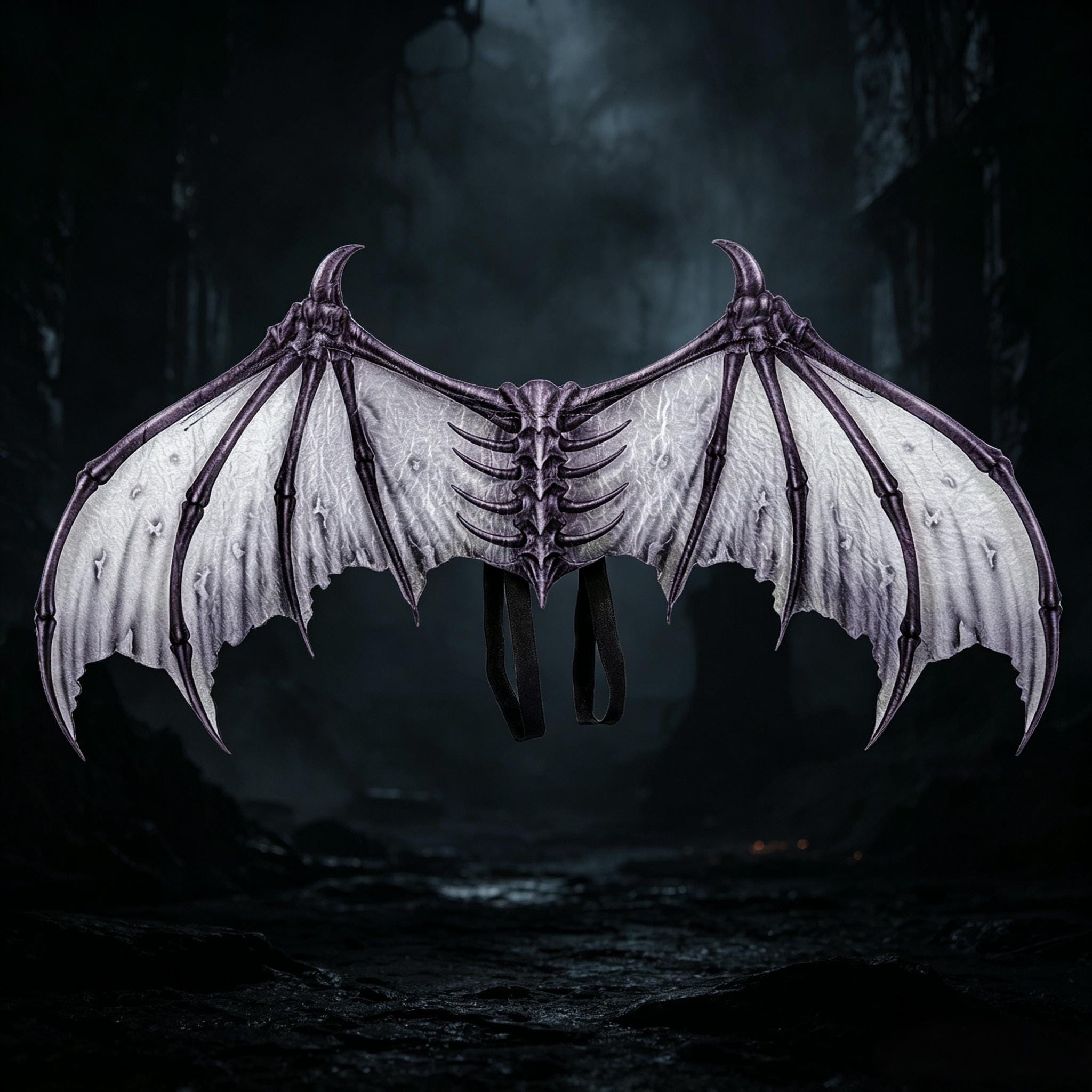 Demon Bat Wings Costume, Gothic Skeleton Dragon Wings, Halloween ...