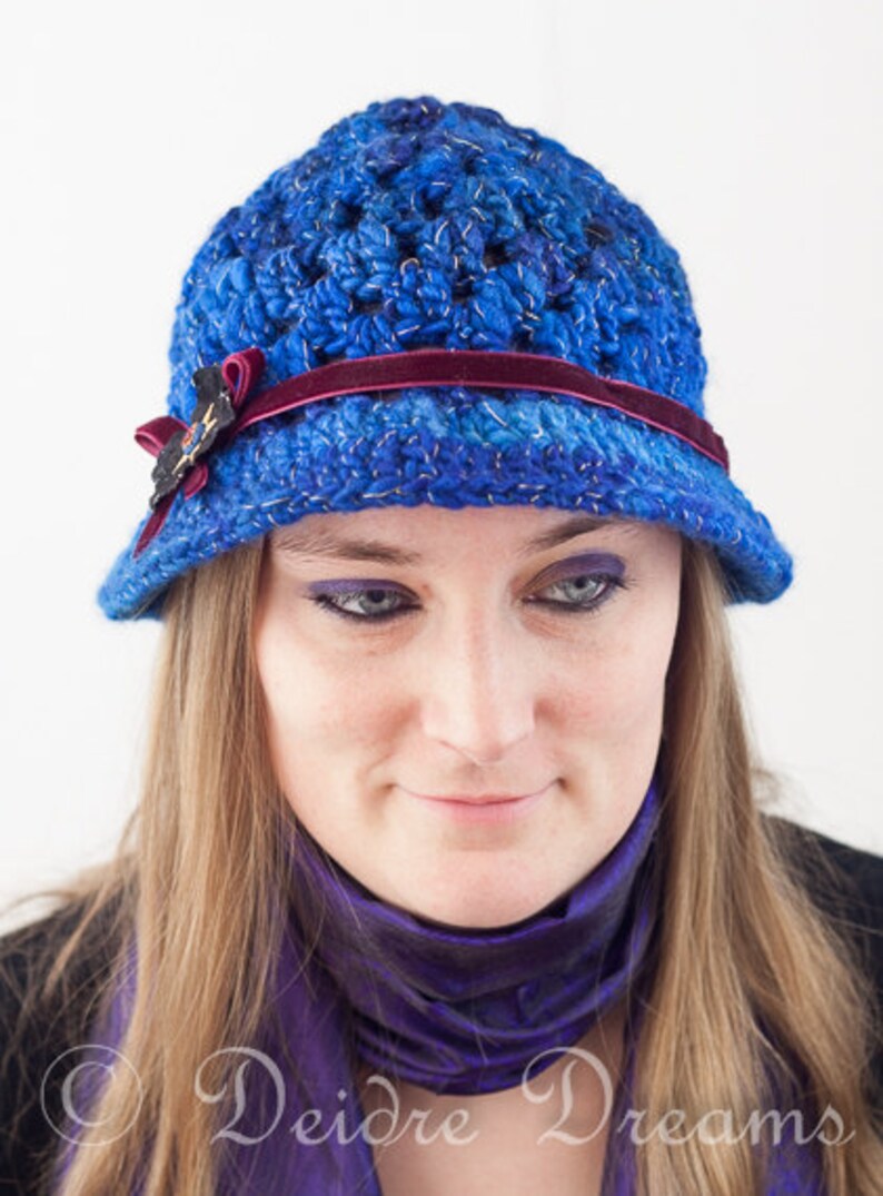 Crochet Cloche Hat Fall Accessories Crochet Cap Fall Wear Winter Accessories Winter Wear Wool Hat Blue Crochet Hat Womens Hat