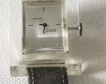 VTG 1970 Buler Swiss Mod Depose Watch Transparent Lucite Acrylic Mechanical RUNS VTG 1970 Buler Swiss Mod Depose Watch Transparent Lucite  main image 4