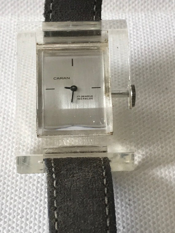Mid Century Lucite Wristwatch / Contempo Swiss Mad