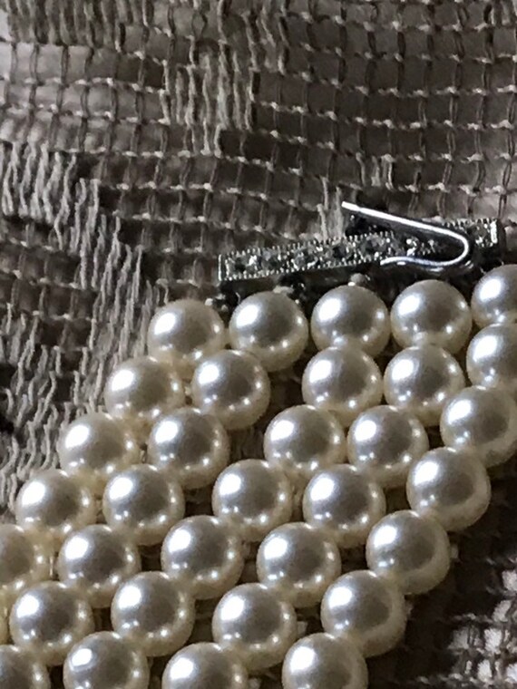 Vintage Jewelry / Faux Pearl 5 Strand Beaded Neck… - image 8