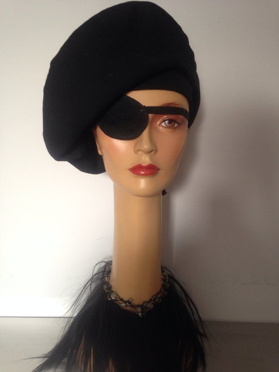 Vintage Hat • Black Wool  Oversized Beret •Avant-… - image 5