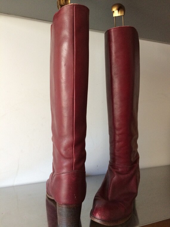 burgundy leather boots womens