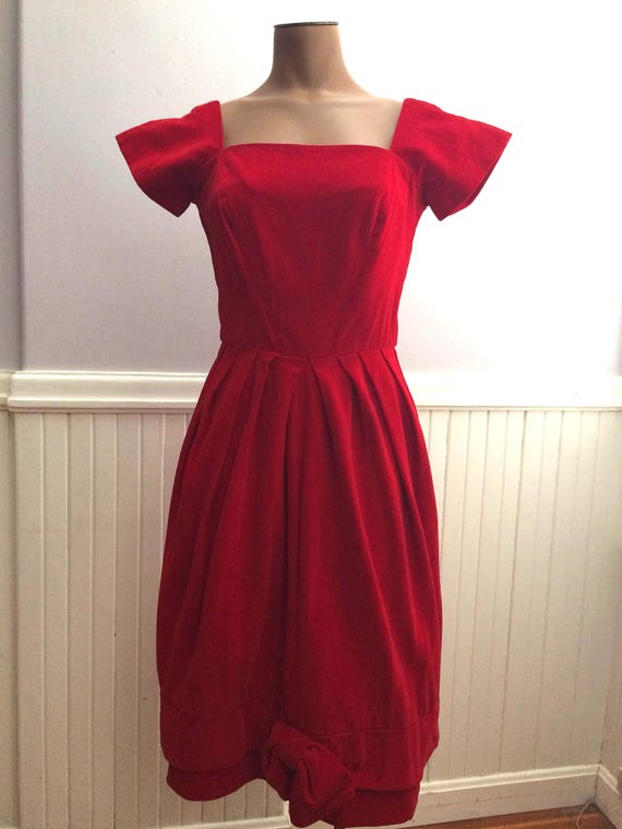 strapless open back dress girls red velvet dress main image 1