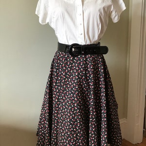 Vintage 1970s tiered gingham check strawberry skirt