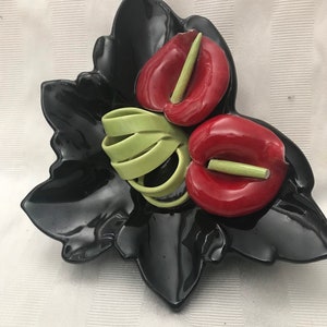 1940’s -50’s Pottery Wall Sconce • Vintage Home Decor• Vintage Ceramic Pottery Sconce • Floral Ceramic Sconce
