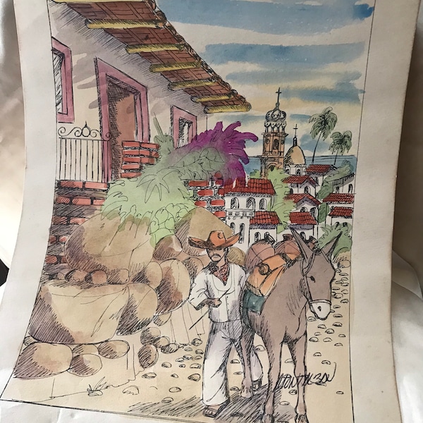 Vintage Watercolor / Latin American Theme /