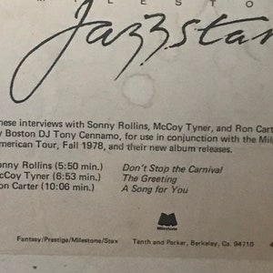 Estrellas del jazz más importantes • Entrevistas • Sonny Rollins • McCoy Tyner • Ron Carter
