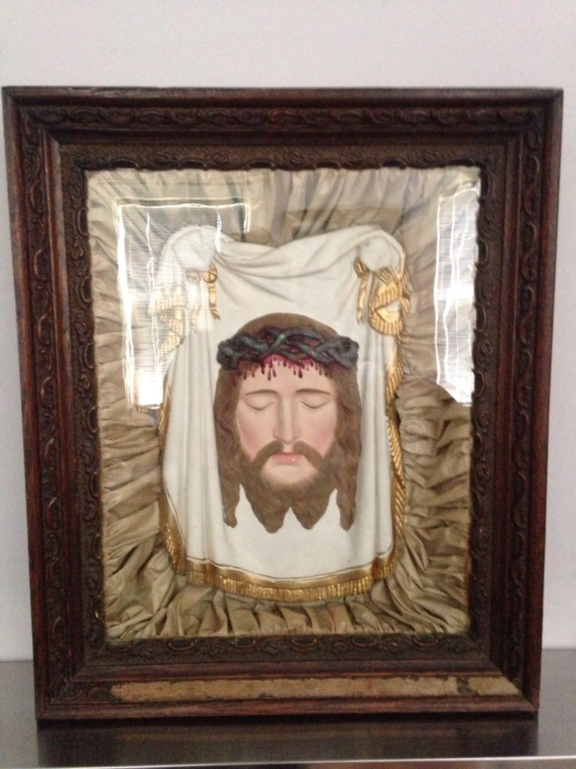 Religious Wall Hanging / Shadow Box / Antique Religious Shadow Etsy