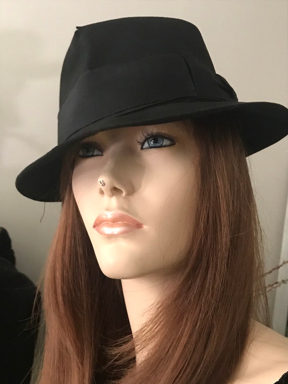 Vintage Borsalino Fedora / Black Borsalino Hat / … - image 1