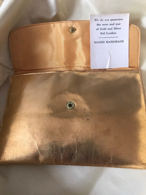 Vintage Clutch / 1950’s Gold Leather Formal Clutc… - image 2