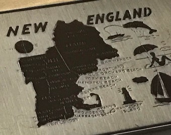 Brass New England Card Carrying  Case • New England Compact Case • Collectible New England