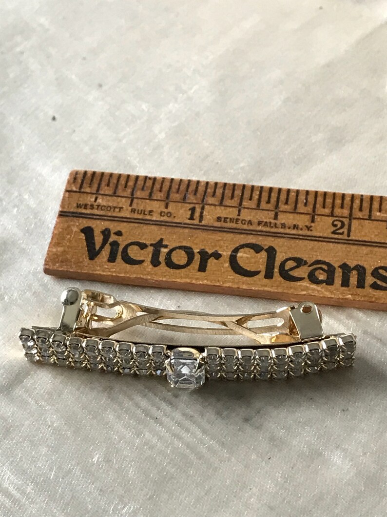 Vintage Rhinestone Barrettes / 1980's Hair Barrettes / Etsy