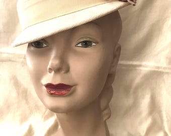 Little Pale Pink Hat • 1940’s -50’s Pillbox Hat • Early 50’s Hat Fashion