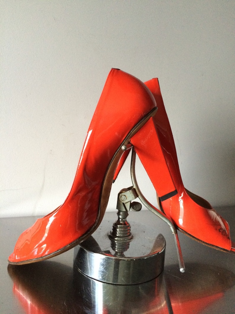 Orange Patent Leather Shoes
