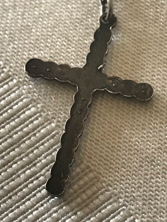 Vintage Marcasite Cross Necklace - image 3