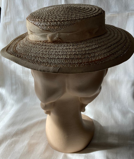 Vintage Straw Boater Hat• Young Girls Straw Hat• … - image 5