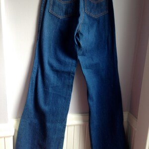 1970'S French Bell Bottom Jeans / Vintage Denim Bell Bottoms image 2