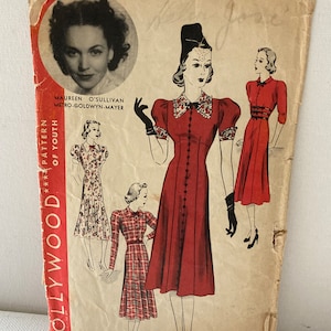 Vintage Clothing Pattern • 1940’s Hollywood Pattern of Youth• Costume Shop Patterns•Hollywood Movie Star • Maureen O’ Sullivan• Collectible