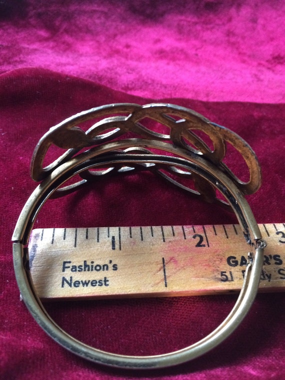 Vintage Snake Bracelet / Gold Tone Entwined Snake… - image 5