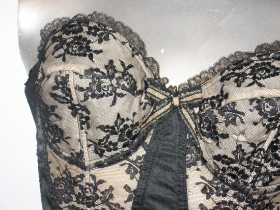 Women's Vintage Lingerie /  Circa 1950's  Black L… - image 4