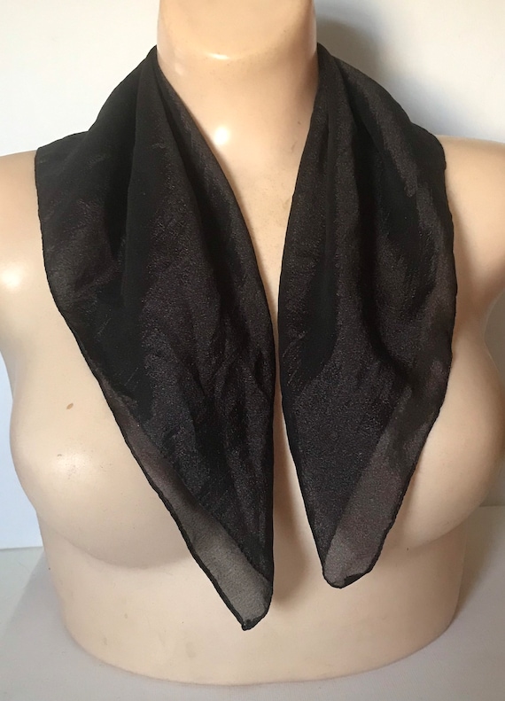 Vintage Neck Scarf• Small Square Neckerchief Scar… - image 1