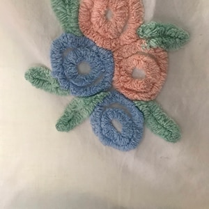 Vintage Chenille Baby Crib Spread-Blanket/ 1940’s-50’s  Cotton Chenille Crib Spread / Baby Crib Blanket