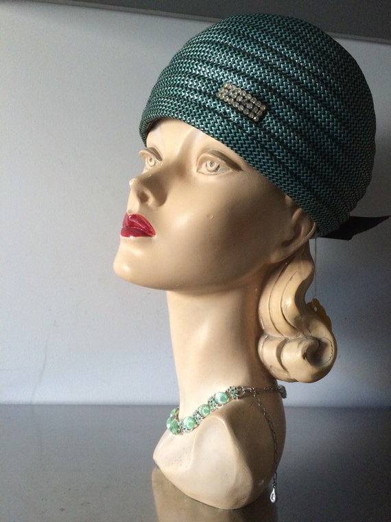 Vintage Milan Straw Pillbox Hat / ' Jackie O'  St… - image 3