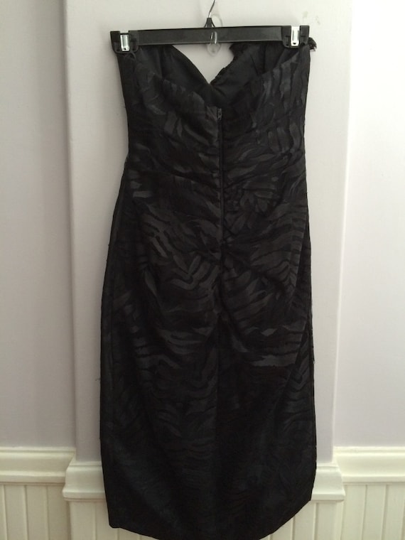 Vintage 1980's Strapless Black Lace Dress / 80's … - image 2