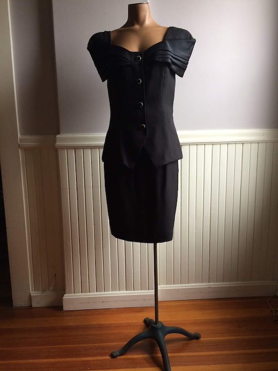 2pc formal dress Women's Vintage Clothing / 1990's 2pc. Set / Set / Alex E-V-E-N-I-N-G-S Label / Size 6 /black Tie Formal Attire / Evening Wear oversized