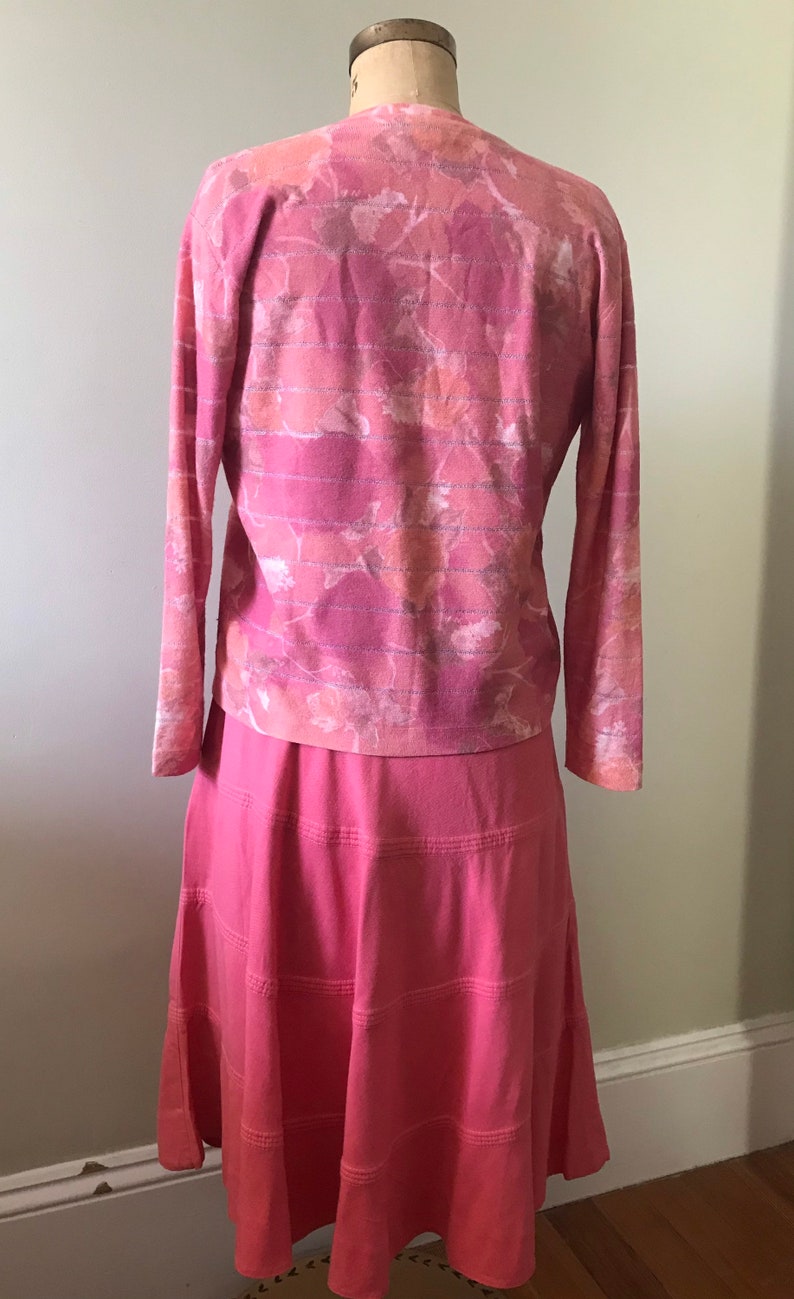 Women’s Vintage Clothing/ Salmon Linen Blend Full Skirt image 10