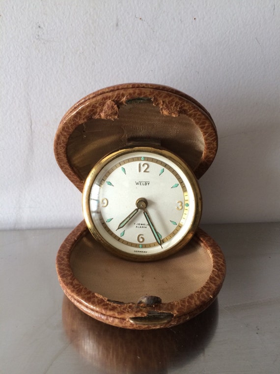 Welby 7Jewel Travel Alarm Clock / Vintage Welby Alarm Clock / Welby German Made Alarm Clock
