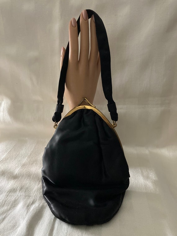 Black Satin Evening Bag•Wristlet Evening Purse• 19