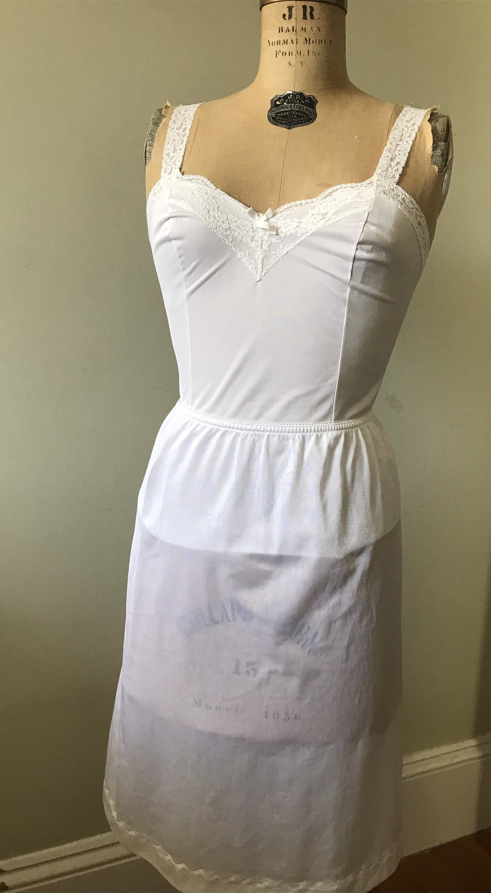 Women's Vintage Under Garment/ White Nylon Half Slip