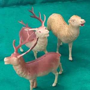 Vintage Celluloid Animals / 1930’s Celluloid Animal Lot / Lot of 4 Celluloid Nativity Animals