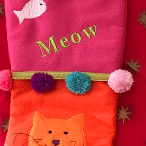 Vintage Kitty Stockings • Meow Christmas Stockings • 1980’s Xmas Stocking