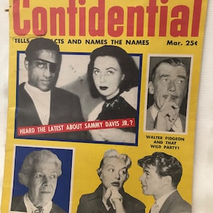 Vintage ‘ Confidential’ Magazine • Vintage Exposes• Circa March 1956• Facts not Fiction• Paper Ephemera• Collectible Ephemera