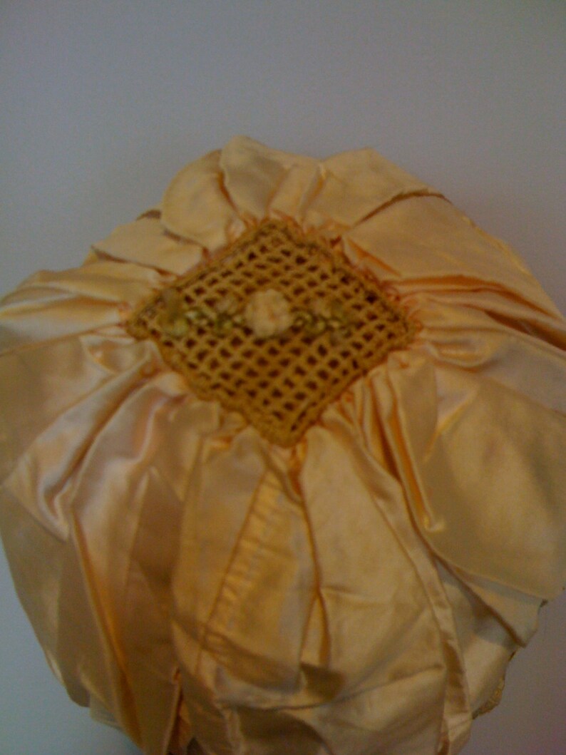 Antique Sleep Bonnet / Silk Satin Sleeping Bonnet/ Wedding Cap image 4