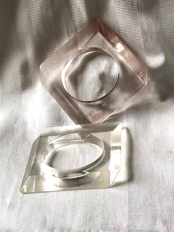 Vintage Lucite Bangles / Geometric Bangle / 60’s … - image 8
