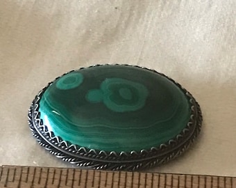 Vintage Malachite Brooch • Malachite Pin • Vintage Jewelry