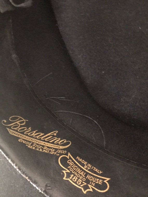 Vintage Borsalino Fedora / Black Borsalino Hat / … - image 7