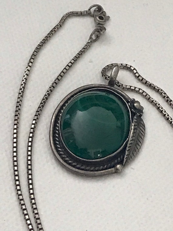 Vintage Jewelry/ Vintage Malachite Necklace/ Ster… - image 5