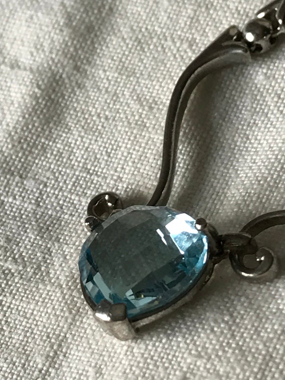 Vintage Jewelry / Aquamarine Heart Necklace / Ster