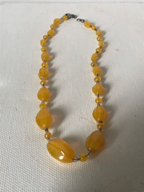 Vaseline Glass Bead Necklace - image 10