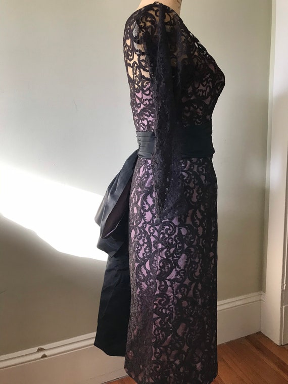 Women’s Vintage 1950’s Dress / Black Lace Formal … - image 3