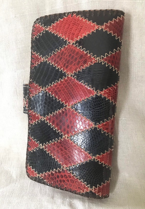 1970’s Reptile Skin Wallet & Checkbook Holder/Vin… - image 2