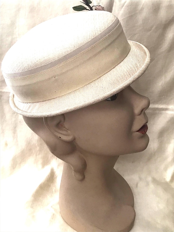 Little Pale Pink Hat • 1940’s -50’s Pillbox Hat •… - image 4