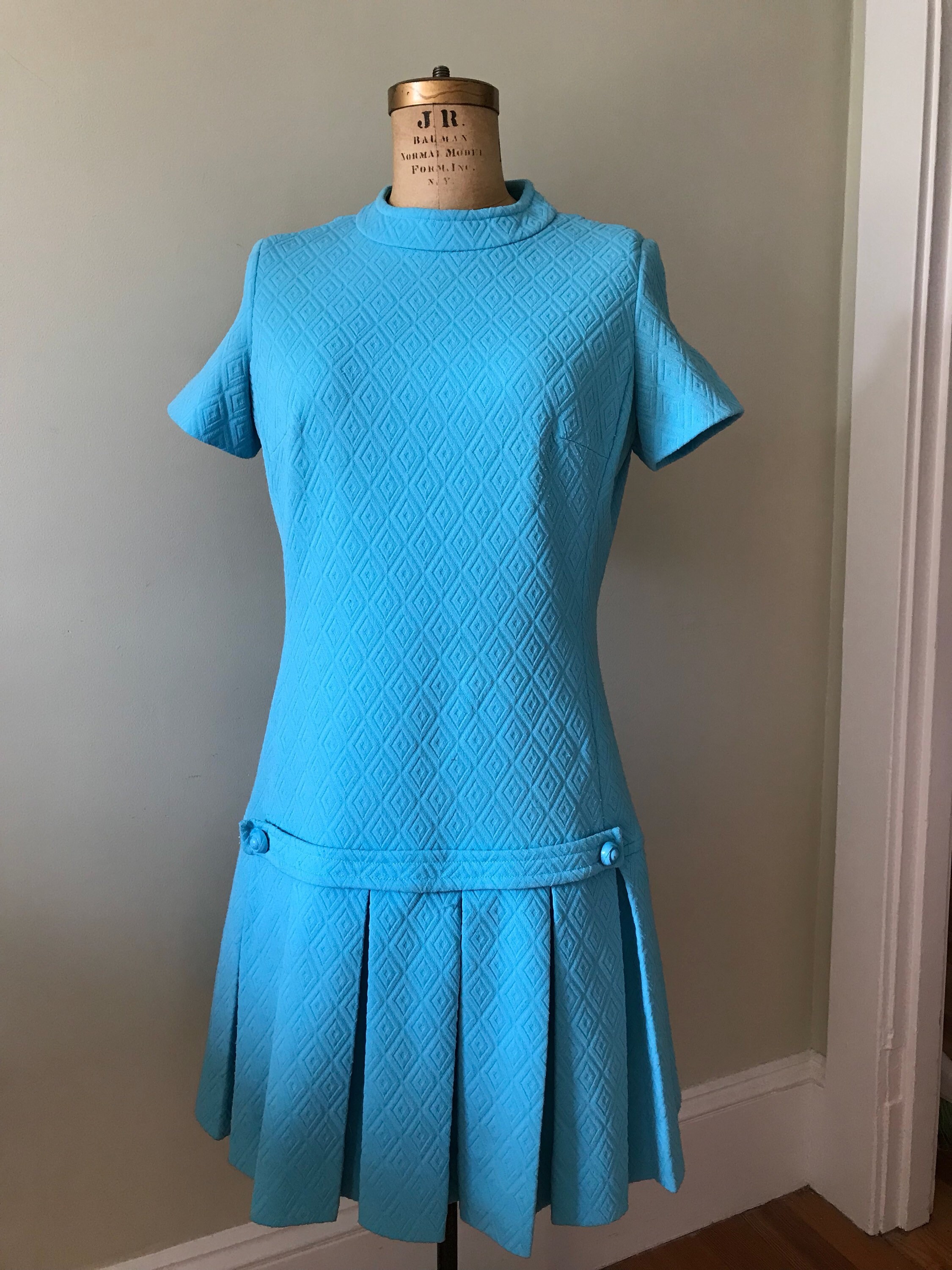Women's Vintage Clothing / 1960's Turquoise Polyester | Etsy