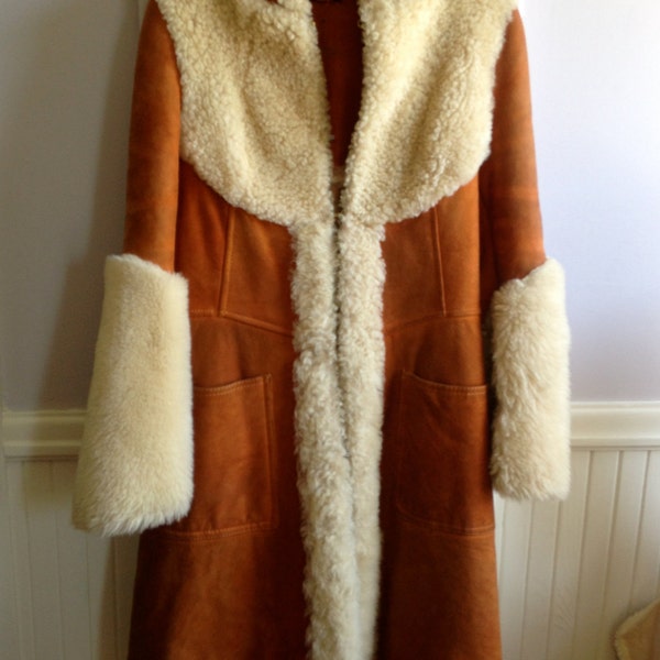 Reserved for Jules / Authentic 1970's Sheep Skin Full Length Coat / BoHo Hippie